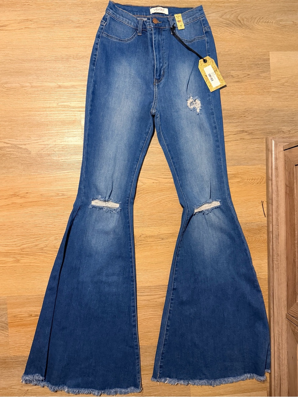 Vigoss High-Rise Distressed Blue Jeans for Women